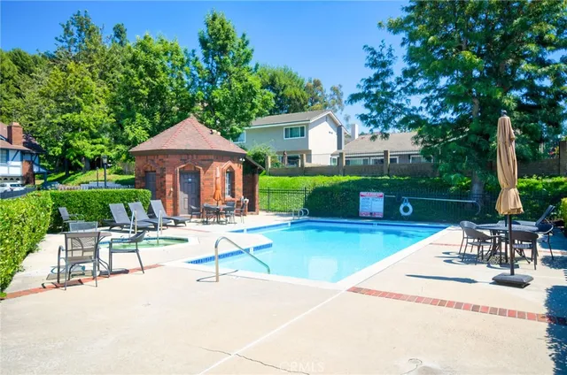 a view of a bench in a garden