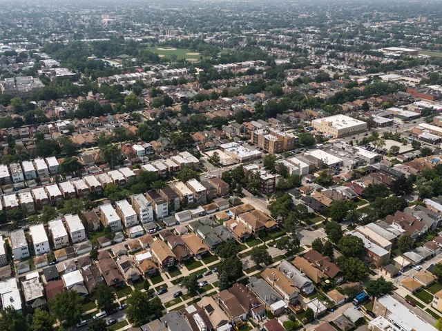 an aerial view of multiple house