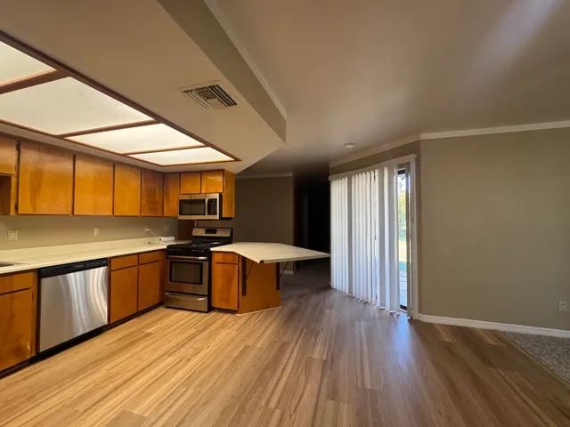 a view of swimming pool from a hallway