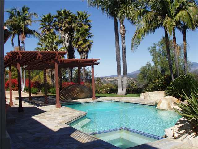 12450 Palos Tierra Road Valley Center, CA 92082 - Photo 2 of 25 Pool and Spa Area with Mountain Views