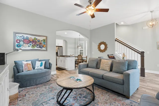 a view of a hallway with workspace