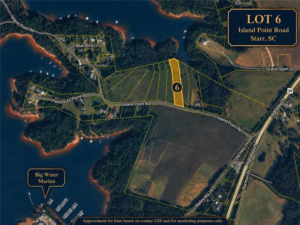 6 Island Point Road Starr, SC 29684 - Photo 1 of 10 Visualize your lakeside dream home on this generously sized, well-situated lot.