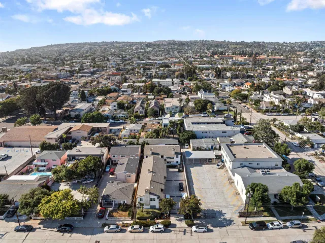 an aerial view of a city