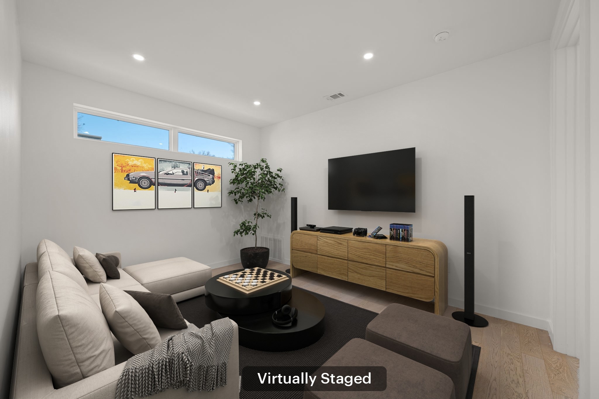 910 Nalide Street, Unit B Austin, TX 78745 - Photo 28 of 38 a living room with furniture and a flat screen tv