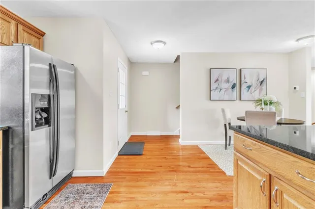 a spacious bathroom with a tub and shower