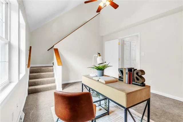 a living room with furniture