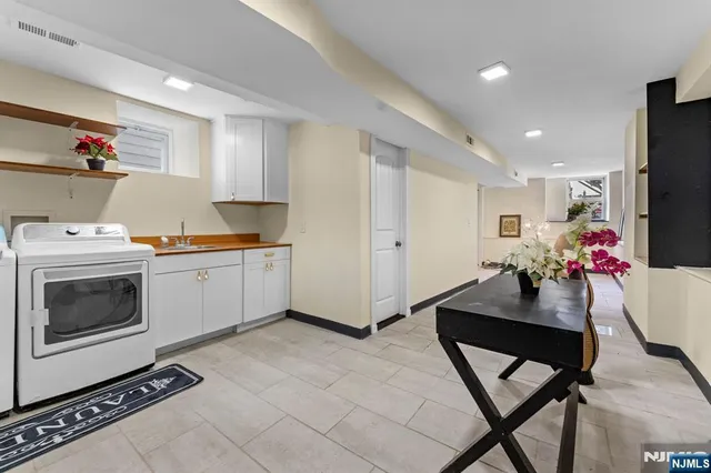 a work place with a table and chairs