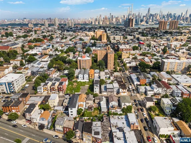 an aerial view of a city