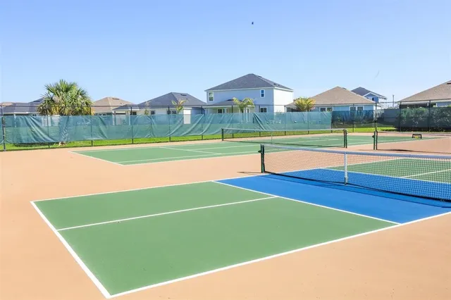 a view of a lake with a city