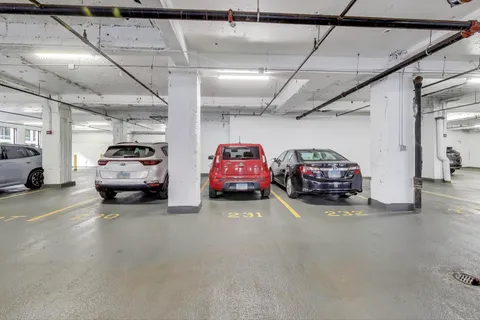 a living room with a large window