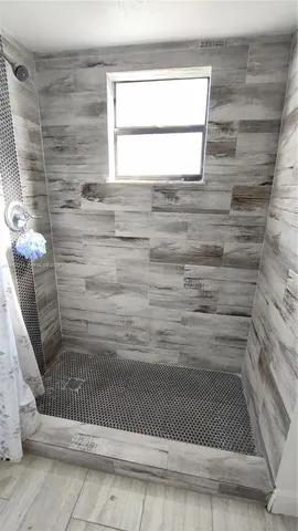 a bathroom with a shower