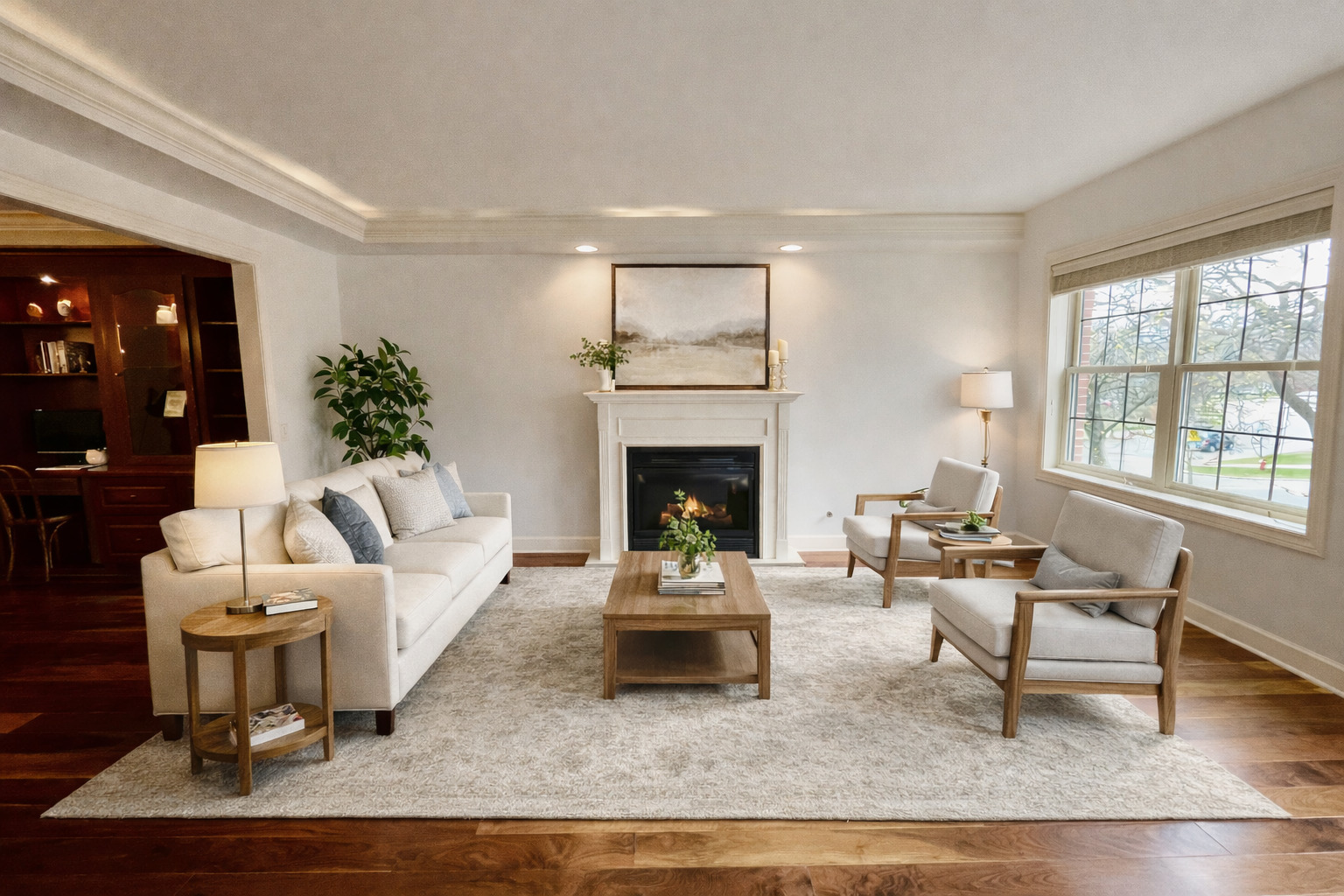 10 East Burlington Street, Unit 2C Riverside, IL 60546 - Photo 11 of 51 a living room with furniture and a fireplace