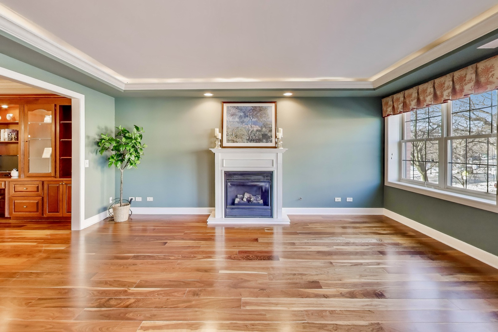 10 East Burlington Street, Unit 2C Riverside, IL 60546 - Photo 12 of 46 a view of an empty room with window and wooden floor