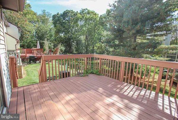 a view of deck and a backyard