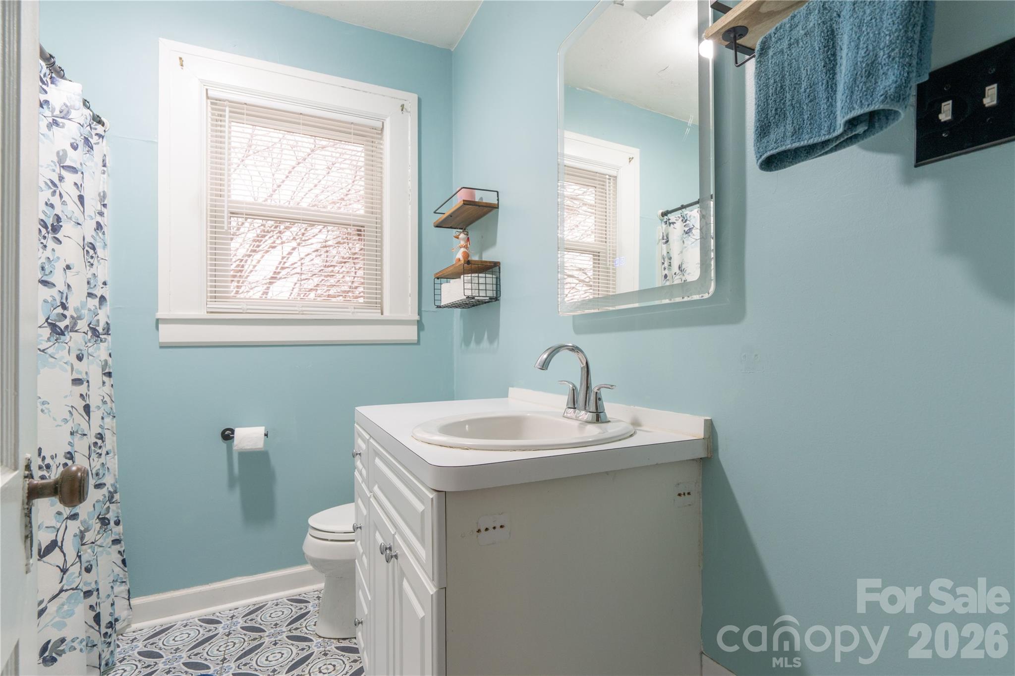 6507 Frieden Church Road Gibsonville, NC 27249 - Photo 35 of 45 a bathroom with a sink toilet and mirror
