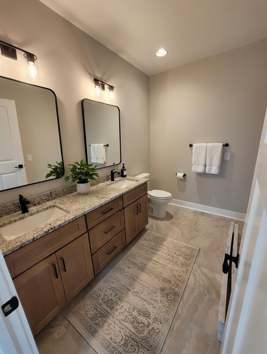 404 Cottage Lane Dickson, TN 37055 - Photo 10 of 35 a spacious bathroom with a double vanity sink toilet and mirror