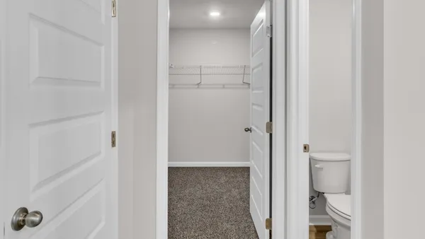 a view of small space with racks on the wall