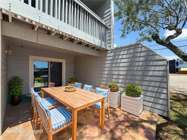 a outdoor view with a sitting space