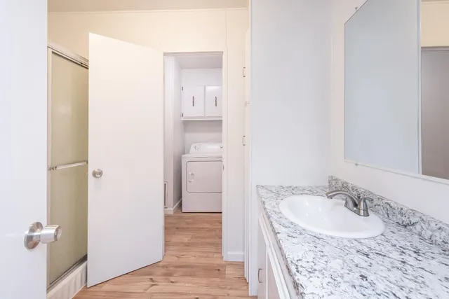 a view of a porch with furniture