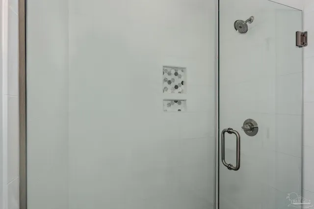 a bathroom with a shower