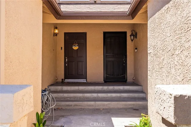 a front view of a house with entryway