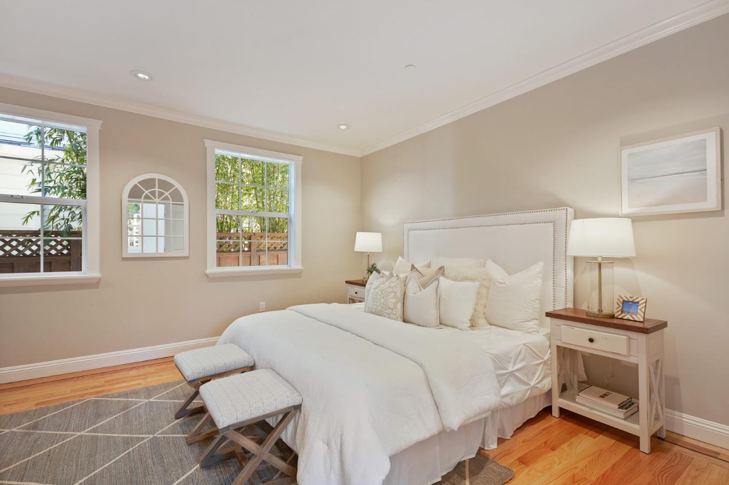 29 Bloomfield Road Burlingame, CA 94010 - Photo 28 of 54 a bedroom with a bed and wooden floor