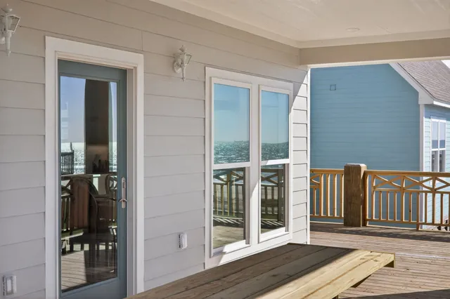 wooden floor and glass door