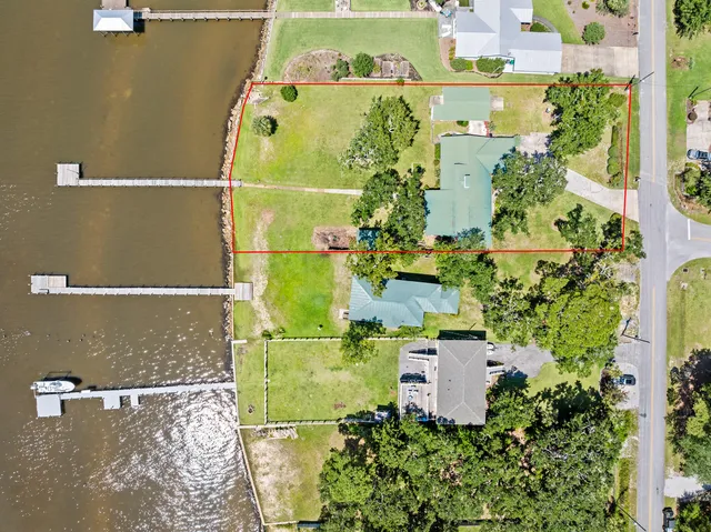 an aerial view of a residential houses