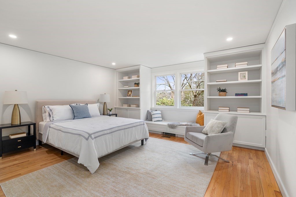 28 Tyler Road Belmont, MA 02478 - Photo 10 of 25 a bedroom with a bed and a large window