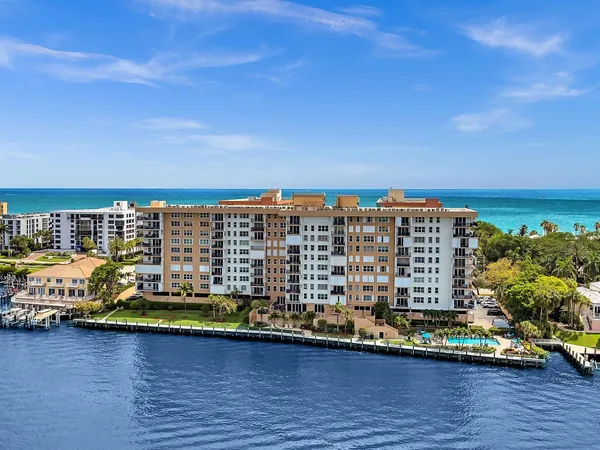 a view of a large building with a city view