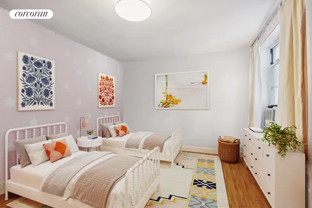 a bed room with a bed and a chair