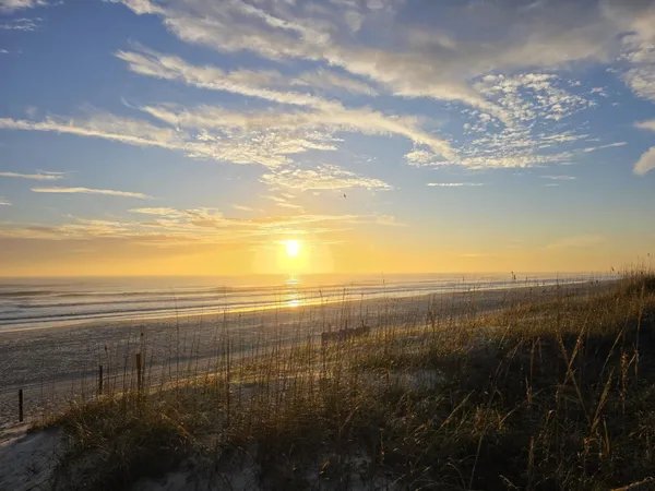 a view of an ocean and beach