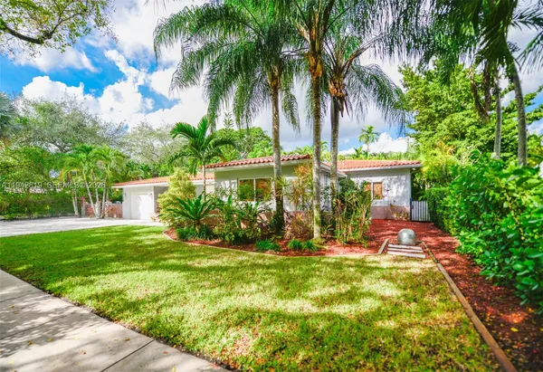 a house view with a backyard space