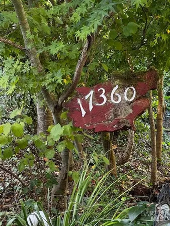 a sign that is on a tree