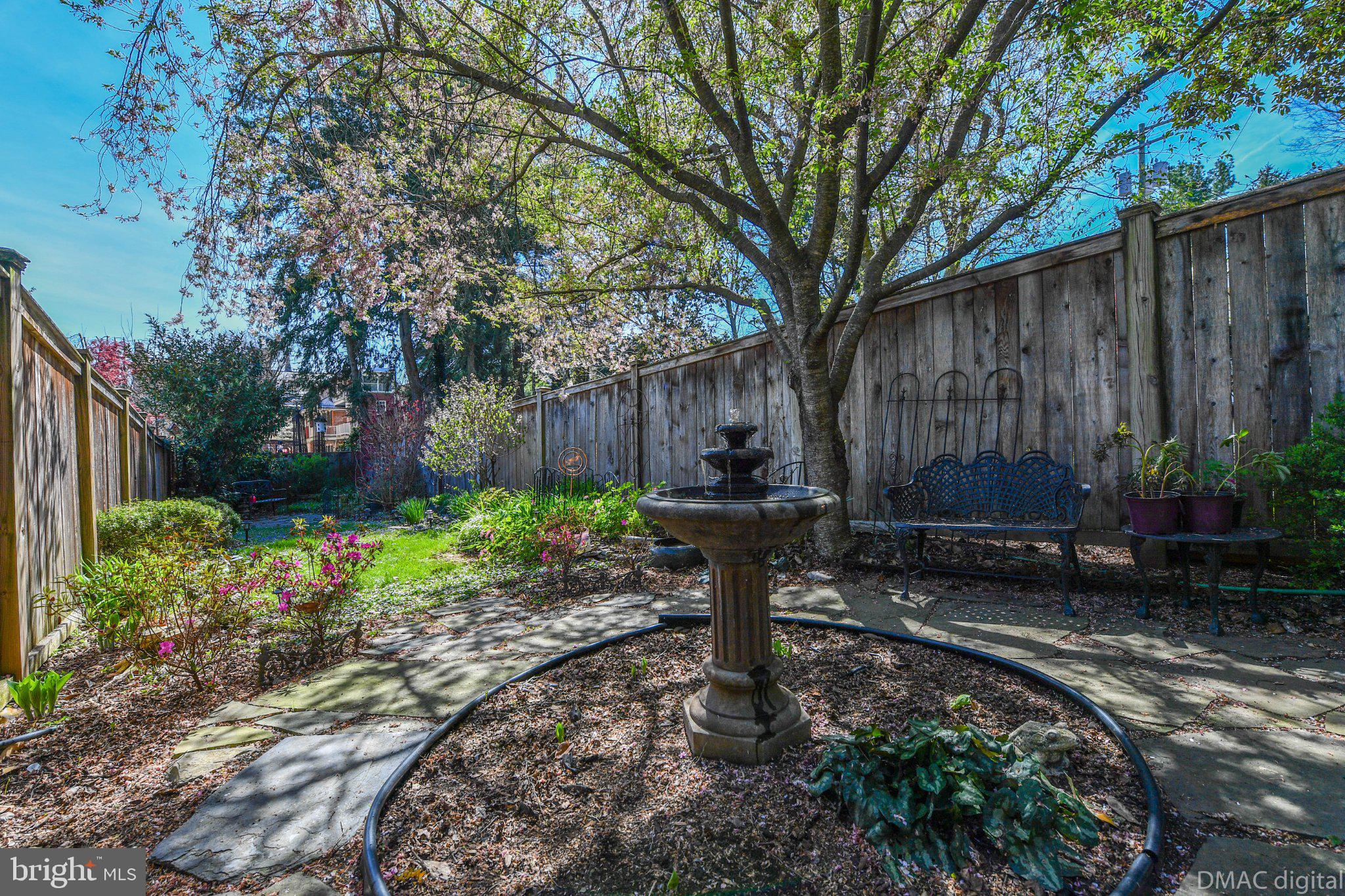 106 West 3rd Street Frederick, MD 21701 - Photo 40 of 46 a backyard with wooden fence and a large tree