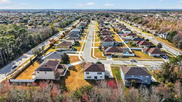 an aerial view of multiple house