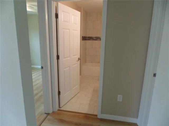 a view of wooden door