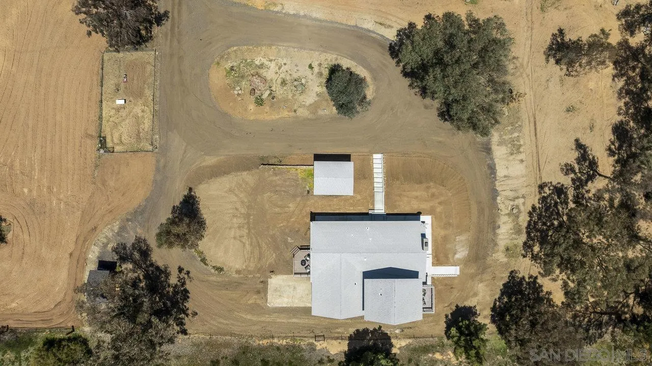 23471 Japatul Valley Road Alpine, CA 91901 - Photo 42 of 57 a aerial view of a house with a garden and trees