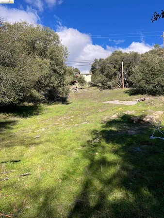 a view of a lake with a yard