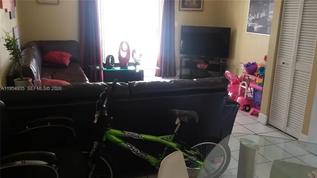 a living room with furniture