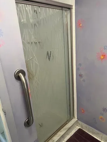 a bathroom with a shower
