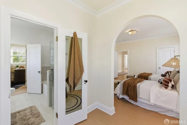 a view of a bath tub sitting in a bathroom