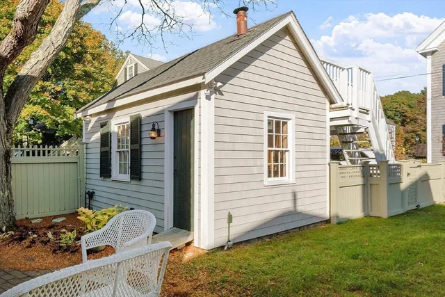 a view of a wooden roof deck