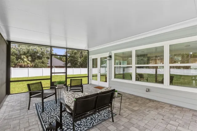 a front view of a house with an outdoor space