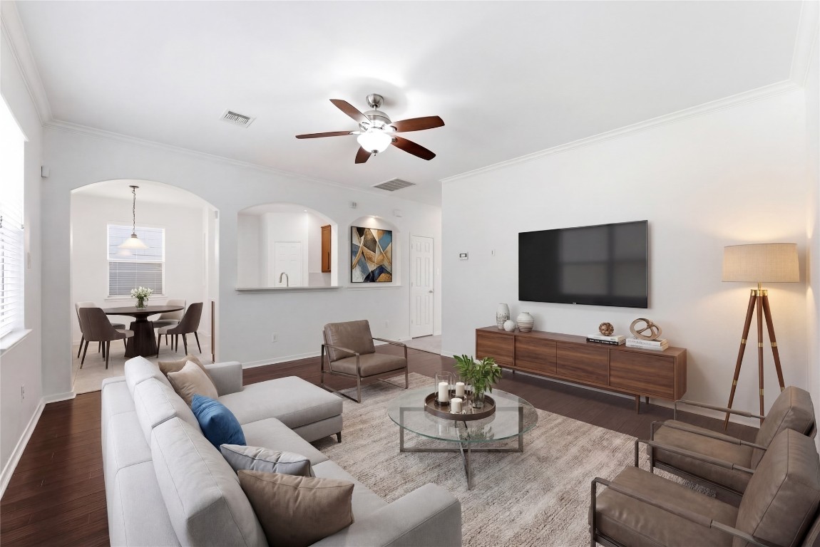 6407 Wilshire Ridge Houston, TX 77040 - Photo 12 of 37 a living room with furniture and a flat screen tv