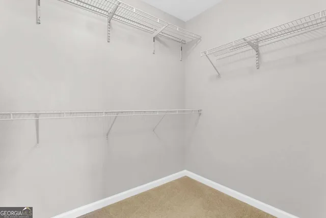 a view of a room with racks on the wall