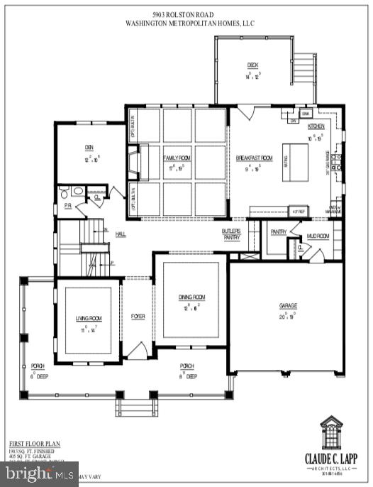 5903 Rolston Road Bethesda, MD 20817 - Photo 4 of 6 First Floor Plan