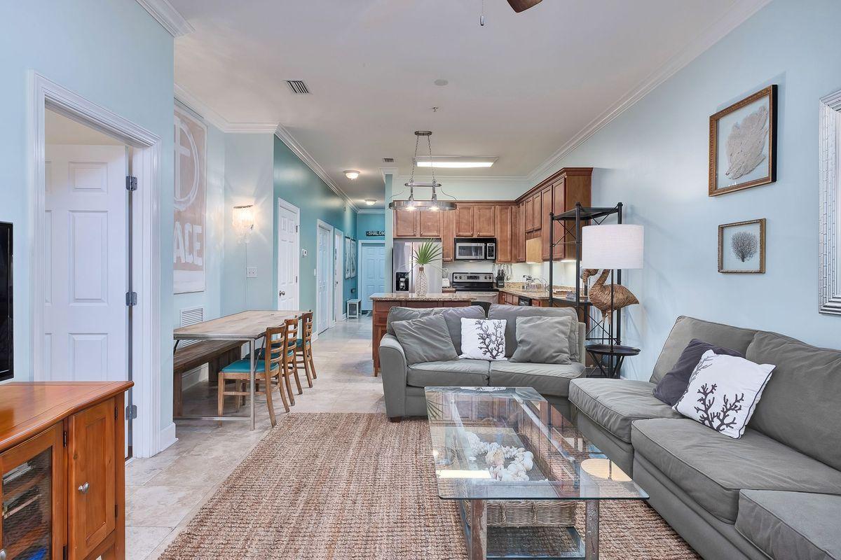 231 Somerset Bridge Road, Unit 1204 Santa Rosa Beach, FL 32459 - Photo 8 of 24 Open Living, Dining, and Kitchen
