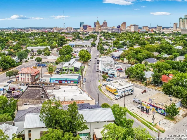 an aerial view of a city