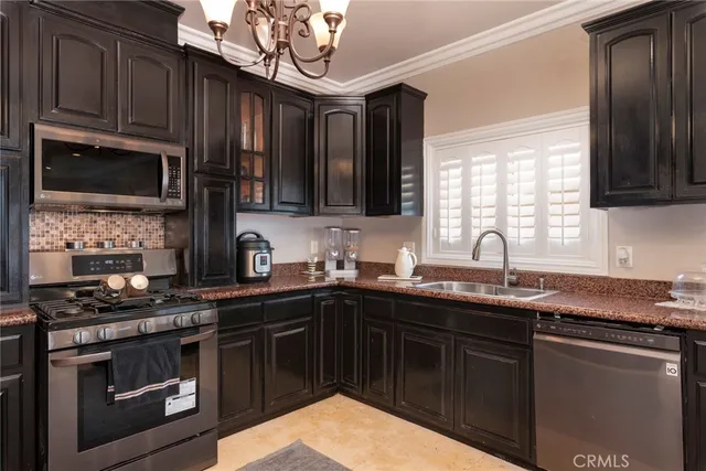a kitchen with lots of counter top space